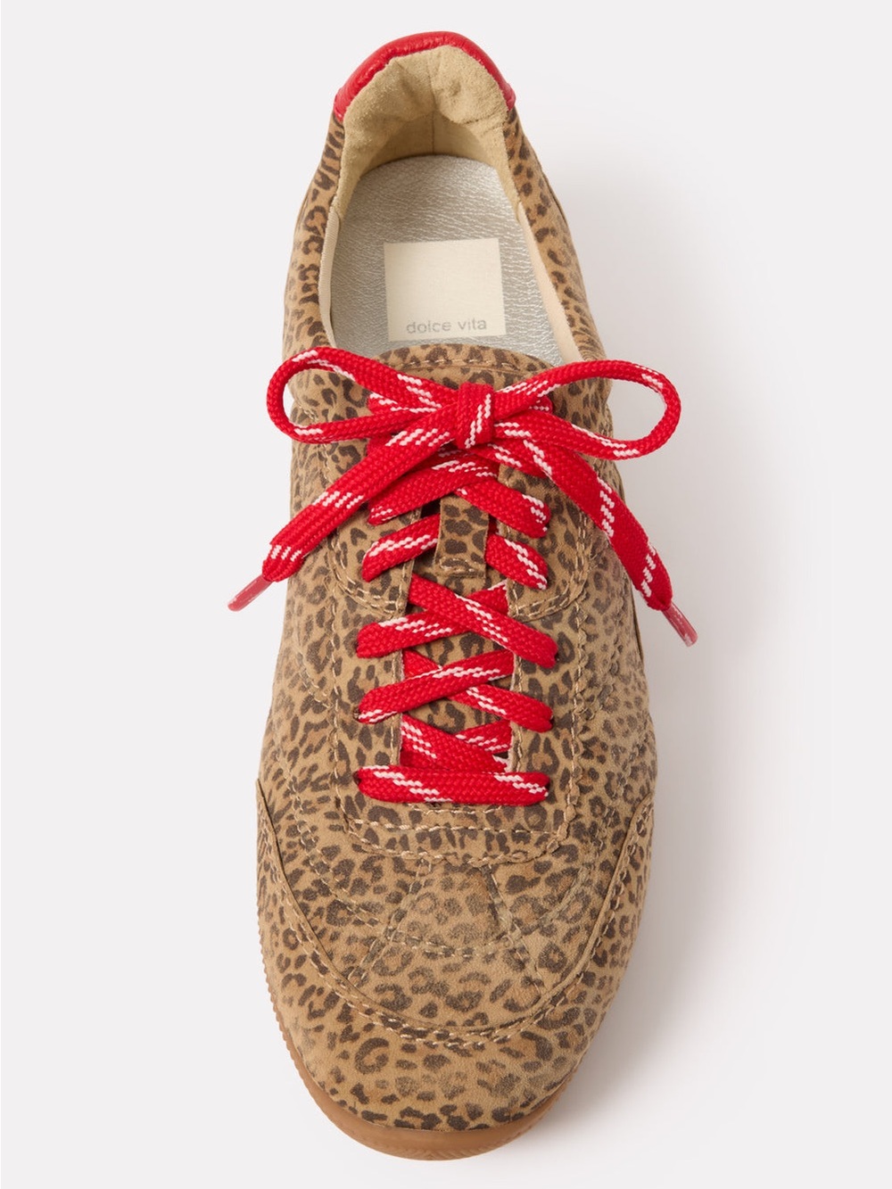 Dolce Vita Laini Leopard Print Sneakers with Red Laces
